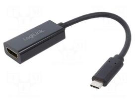 Adapter | USB 3.2 | HDMI socket,USB C plug | 140mm | black