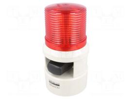 Signaller: lighting-sound | 24VDC | LED | red | IP54 | Ø119x226mm | 105dB