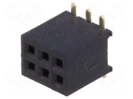Connector: pin strips | socket | female | PIN: 6 | SMT | straight | 1A