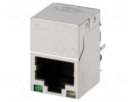 Connector: RJ45 | socket | PIN: 8 | Cat 6 | shielded,with LED | 8p8c