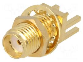 Connector: SMA | socket | female | card edge | straight | SMT | PTFE