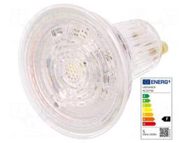 LED lamp | white cold | GU10 | 230VAC | 350lm | P: 4.8W | 36° | 6500K