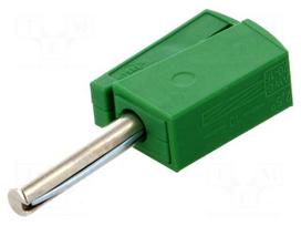 Laboratory connector: 4mm banana | plug | 20A | 42V | green | 40mm