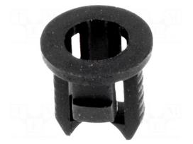 LED holder | 3mm | one-piece | black | UL94V-2 | L: 5.6mm | polyamide