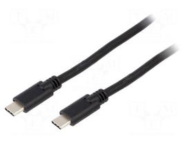 Cable | USB 3.2 | USB C plug,both sides | 0.5m | black | 4K | 5Gbps | 60W