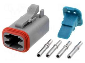 Connector: wire-wire | plug | female | AT | PIN: 4 | IP67,IP69K | crimped