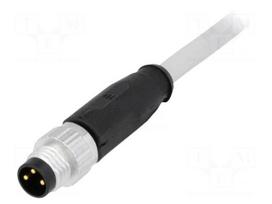Connector: M8 | male | PIN: 3 | straight | with lead | plug | 10m | PVC