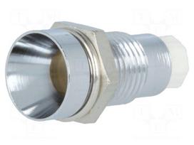 LED holder | 5mm | chromium | metal | concave | with plastic plug