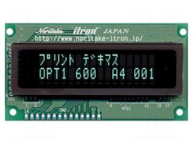 Display: VFD | alphanumeric | 16x2 | Char: 4.759mm | 350cd/m2 | PIN: 20
