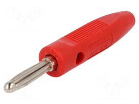 Laboratory connector: 4mm banana | plug | 16A | 50VDC | red | 2.5mm2