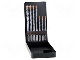 Drill set | for concrete | steel | metal case | F4 FORTE | 7pcs.