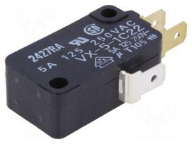 Microswitch SNAP ACTION | 5A/250VAC | without lever | SPDT | ON-(ON)