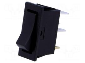 ROCKER | SPST | Pos: 2 | OFF-(ON) | 10A/250VAC | black | none | R13-91-AC