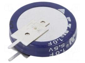 Supercapacitor | THT | 1F | 5.5VDC | -20÷80% | Ø19x19.7mm | 30Ω | -25÷70°C