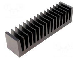 Heatsink: extruded | grilled | black | L: 37.5mm | W: 160mm | H: 40mm