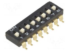 Switch: DIP-SWITCH | Poles number: 8 | ON-OFF | 0.025A/24VDC | Pos: 2