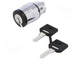 Switch: rotary with key | 22mm | Stabl.pos: 3 | black | none | IP66