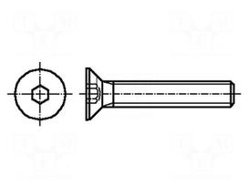 Screw | M4x12 | 0.7 | Head: countersunk | hex key | HEX 2.5mm | steel