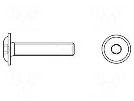 Screw | with flange | M5x10 | 0.8 | Head: button | hex key | HEX 3mm