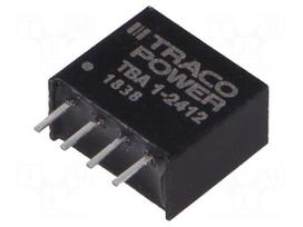 Converter: DC/DC | 1W | Uin: 21.6÷26.4VDC | Uout: 12VDC | Iout: 80mA