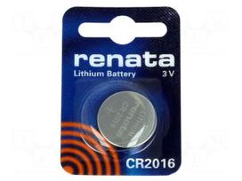 Battery: lithium | CR2016,coin | 3V | 90mAh | non-rechargeable | 1pcs.