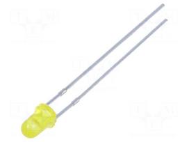 LED | yellow | 3mm | 40mcd | 40° | Front: convex | 1.8÷2.6VDC