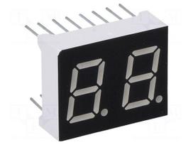 Display: LED | 7-segment | 10.16mm | 0.4" | No.char: 2 | red | 6.5mcd