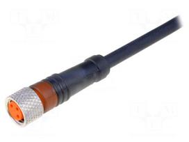 Connector: M8 | 5m | female | PIN: 3 | straight | plug | PUR
