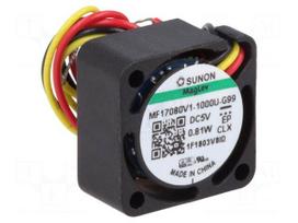Fan: DC | axial | 5VDC | 17x17x8mm | 1.52m3/h | 21.5dBA | Vapo | Out: F type