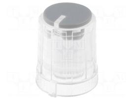 Knob | miniature,with pointer | plastic | Øshaft: 6mm | Ø13.3x16.5mm