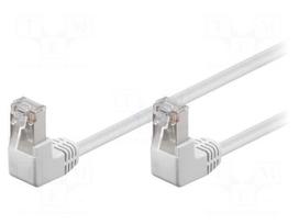 Patch cord | F/UTP | Cat 5e | RJ45 down angled plug,both sides