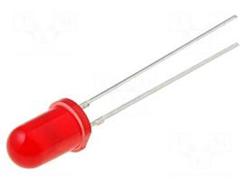 LED | red | 5mm | 10÷15mcd | 30° | Front: convex | 1.8÷2.4VDC