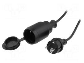 Extension lead | H05RR-F | 3G1.5mm2 | 20m | rubber | black | 10A