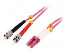 Fiber patch cord | OM4 | LC/UPC,ST/UPC | 10m | 50/125um | LSZH | grey