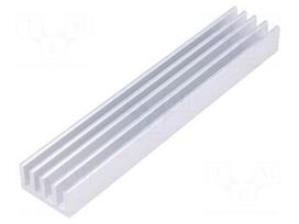 Heatsink: extruded | grilled | natural | L: 100mm | W: 19mm | H: 10mm | raw