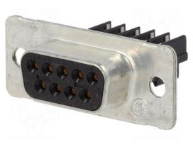 Connector: D-Sub | black | socket | female | PIN: 9 | IDC | straight | 2.4A