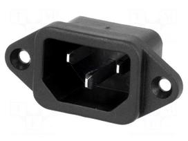Connector: AC supply | socket | male | 10A | 250VAC | C14 (E) | IEC 60320