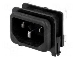 Connector: AC supply | socket | male | 10A | 250VAC | C14 (E) | IEC 60320
