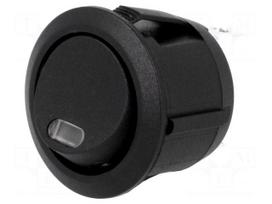 ROCKER | SPST | Pos: 2 | OFF-(ON) | 20A/12VDC | black | R13-112-DC | 12V