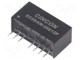 Converter: DC/DC | 3W | Uin: 18÷75VDC | Uout: 12VDC | Iout: 0÷250mA | SIP8