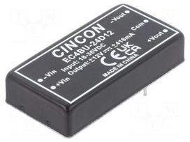 Converter: DC/DC | 10W | Uin: 18÷36VDC | Uout: 12VDC | Uout2: -12VDC