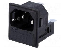 Connector: AC supply | socket | male | 10A | 250VAC | C14 (E) | IEC 60320