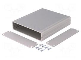 Enclosure: with panel | AKG | X: 105mm | Y: 120mm | Z: 26mm | aluminium
