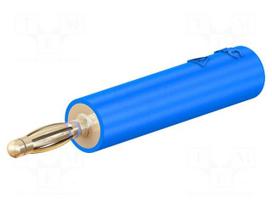 Laboratory connector: 2mm banana | adapter | 10A | 30VAC | 60VDC | blue