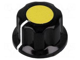 Knob | with flange | bakelite | Øshaft: 6.35mm | Ø16.5x11mm | yellow