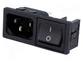 Connector: AC supply | socket | male | 10A | 250VAC | C14 (E) | IEC 60320
