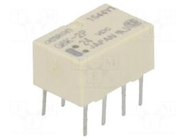 Relay: electromagnetic | Ucoil: 24VDC | DPDT | Icontacts max: 1A | G6K