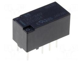 Relay: electromagnetic | DPDT | Ucoil: 24VDC | Icontacts max: 2A | TX