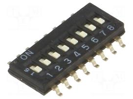 Switch: DIP-SWITCH | Poles number: 8 | ON-OFF | 0.025A/24VDC | Pos: 2