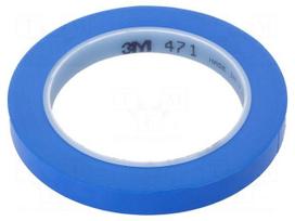 Tape: marking | blue | L: 33m | W: 12mm | Thk: 0.13mm | 2.5N/cm | 130%
